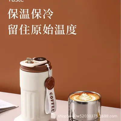 304 Stainless Steel Smart Coffee Mug, Temperature Display, Carry Rope - 5