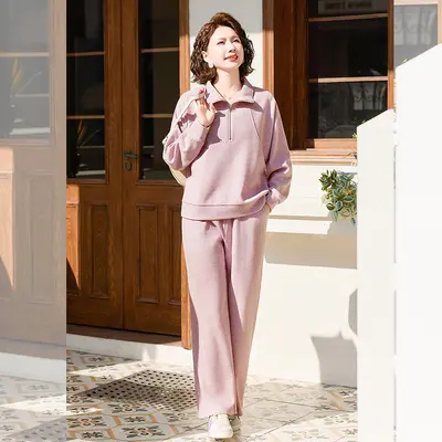 Plus Size Mom Style Two-Piece Set for Ages 40-60 - 7
