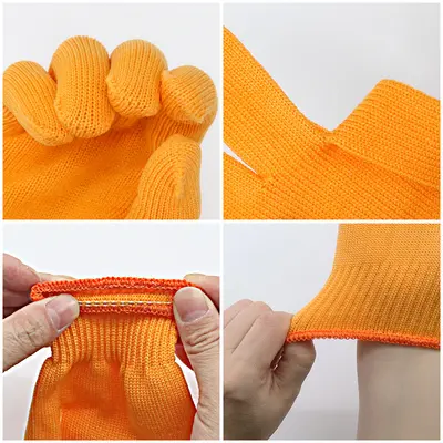 Nylon Yarn Work Gloves, Orange, Wear-Resistant, Highly Elastic