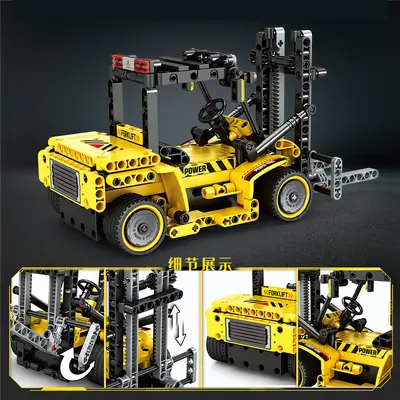 Mingdi 8710 Uzaktan Kumandalı Forklift Ekskavatör Yapı Blok Oyuncak Seti - 3