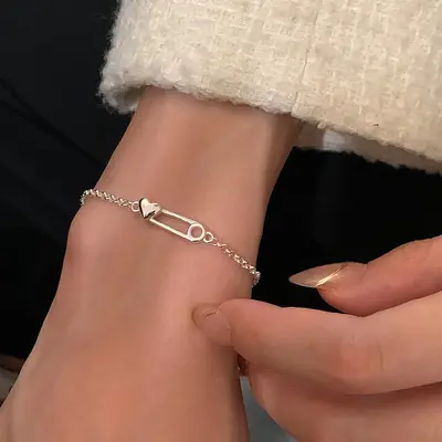 Pearl silver bracelet, S925 sterling, natural irregular, minimalist - 11
