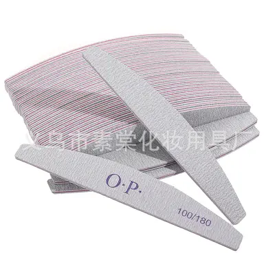 Double-Sided Nail File, Half-Moon Shaped Nail Buffer Tool - 10