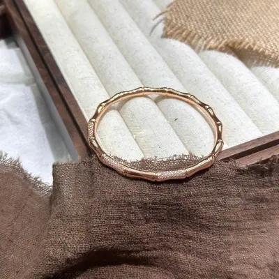Bambu düğüm bilezik, taşlı, minimalist tasarım, kadın için - 6