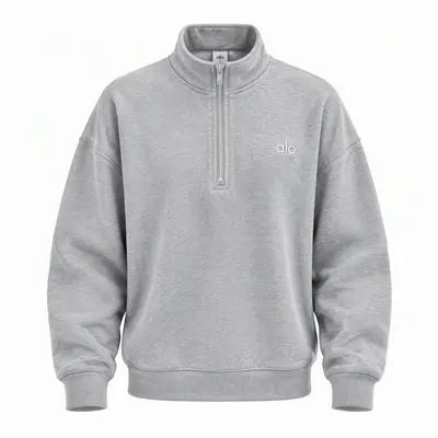 Women's sports sweatshirt, half zip, mock neck, long sleeve, warm - 7