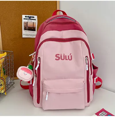 Women's Backpack, Large Capacity, Lightweight, Color-Block Design for Students - 8