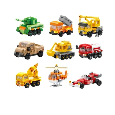 Children's Building Block Engineering Vehicle Toy Cartoon Car - 6