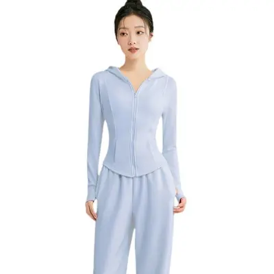 2024新款秋冬季瑜伽服长袖外套普拉提健身显瘦上衣清仓批发