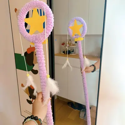Sakura Magic Wand Cat Toy with Feather Teaser and Bell String - 9