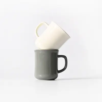 Ceramic Coffee Cup, Waist-Shaped Design, Nordic Style