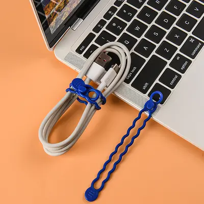 数据线纳扎带硅胶理线器充电线整理神器多功能耳机缠绕束线绑带 - 11