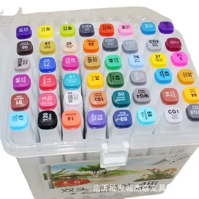 Chenyun 811 Serie Set mit 48 Farben, Dual-Tip-Marker und Aquarellstifte - 5