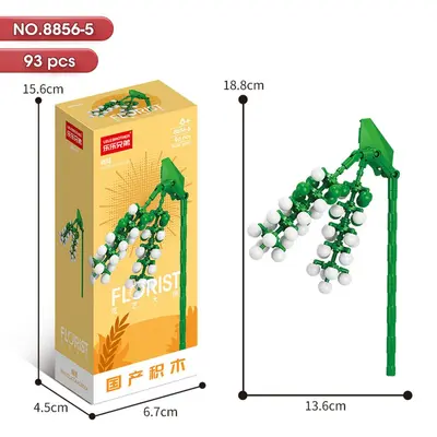 Building block flower educational puzzle children assembly toy bouquet decoration model girl puzzle rose gift - 11