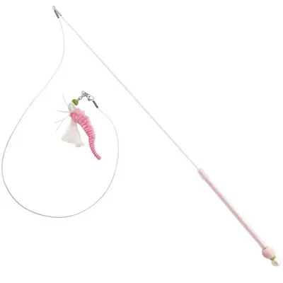 Feather Cat Teaser Wand with Rustling Paper and Long Rope - 10