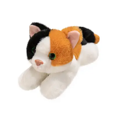 Sitting and Lying Cat Plush Toy, Tabby and Blue Cat Comfort Doll