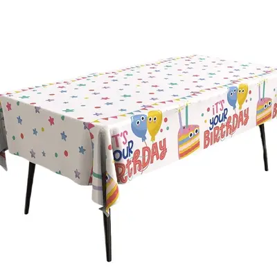 Einweg-Geburtstagstischdecke, Kuchen- und Dessert-Motiv, Kinderparty