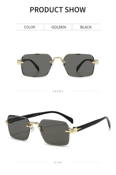 Rimless Classic Unisex Sunglasses with UV Protection - 7