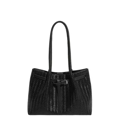 Women's Woven Tote Bag, Large Capacity, Korean Style Shoulder Bag - 6