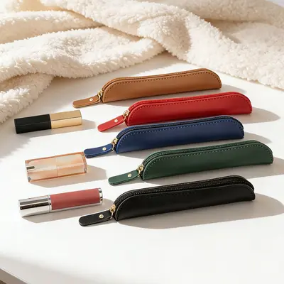 Small Retro Makeup Bag, Waterproof PU Leather, Morandi Colors
