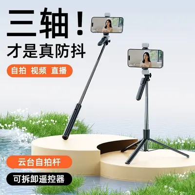 Neues Bluetooth-Selfie-Stick mit Telefonhalter, verlängerbar auf 1,7 m, tragbarer Stativständer für Live-Streaming, integrierter Ständer