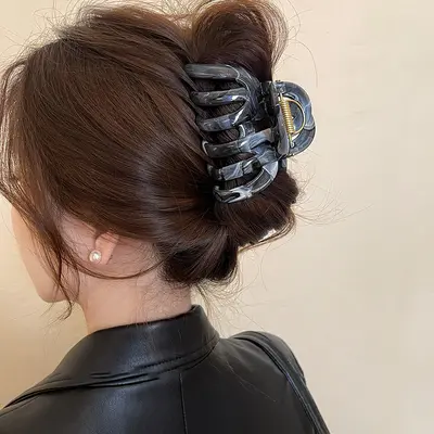 Super strong grip ~ Extra large ink pumpkin claw clip for women new premium back head shark hair clip summer 2024 hair accessories.