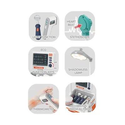 Doctor Roleplay Toy Set with Medical Trolley, Ages 3-6