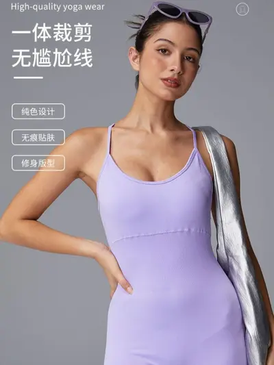 女士普拉提运动连体裸感镂空紧身服瑜伽提臀健身修身女款连体衣