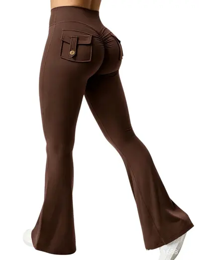 Çıplak Hissi Mikro Paça Yoga Pantolonu, Elastik Bel, Hızlı Kuruyan - 9