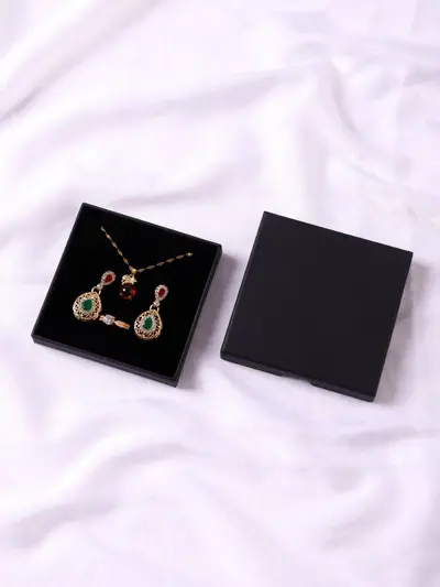 Heaven and Earth Lid 1.6 Height Jewelry Gift Box Earring Necklace Ring Bracelet Jewelry Display Box - Customizable with Logo Printing - 8