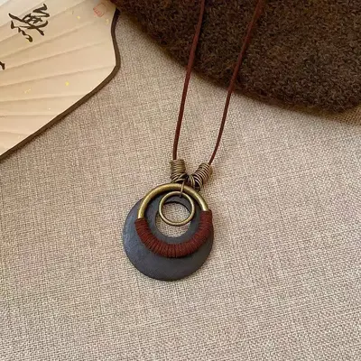 Zen tarzı uzun kelebek düğümlü kolye, kadın vintage bohem aksesuarı - 3