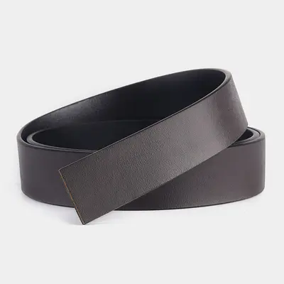Herrengürtel ohne Kopf mit automatischer Schnalle, echtes Business-Rindsleder, Hosengürtel ohne Kopf für Jugendliche, Ledergürtel 3,5 cm - 3