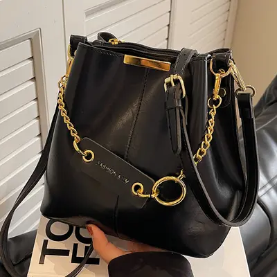 Women's Retro Bucket Bag, Autumn Winter Style, Single Shoulder Crossbody - 7