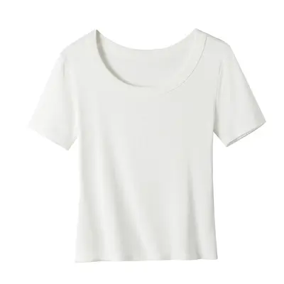 Damen-Sommer-T-Shirt einfarbig, atmungsaktiv, kurzarm