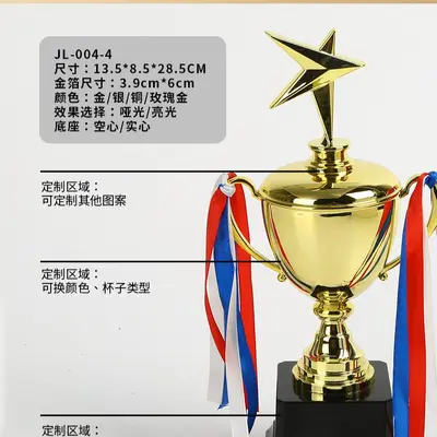 Small Plastic Trophy, Electroplated, Children's Encouragement Gift, Blank - 10