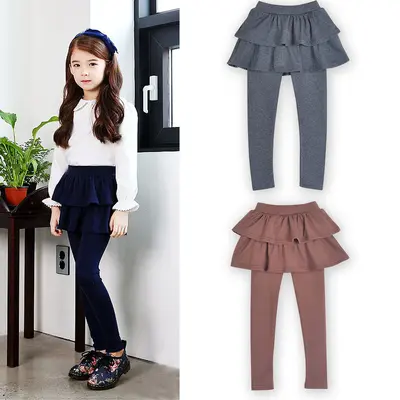 Mädchen Frühlings-/Herbst-Rockhose, elastisch, mehrfarbig