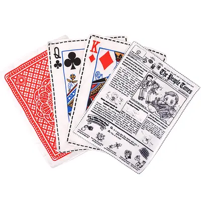 Dog Squeaky Crinkle Paper Toy, Newspaper and Playing Card Design - 6