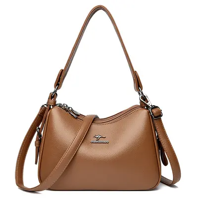 Kangaroo Genuine Leather Mom Bag, Women's Single-Shoulder Crossbody Bag - 9