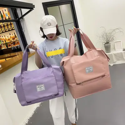 Reisetasche für Damen, Sport-Schultertasche mit Nass- und Trockentrennung, faltbare Aufbewahrungstasche, Sporttasche, wasserdichte Gepäcktasche für Herren - 2