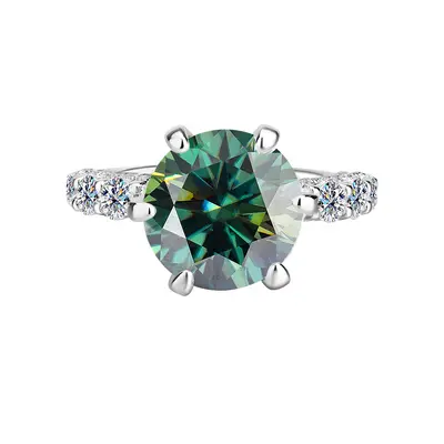 S925 Silver Moissanite Ring, Moonlight White, Women's - 9