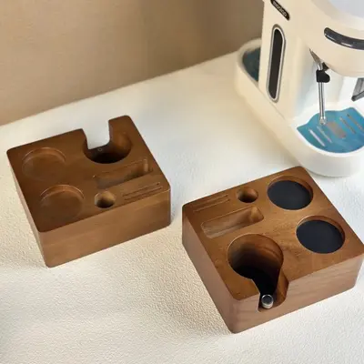51/54mm Kahve Presi Tozu Taban Tutacağı, Ayarlanabilir Ahşap, 58mm Uyumlu