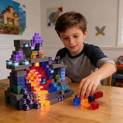 Large Particle Magnetic Building Blocks, Early Learning Toy for Kids - 4