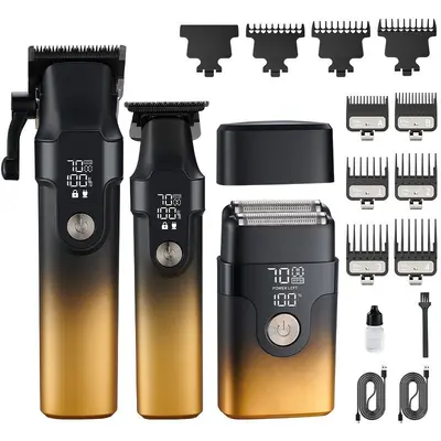 Professional Electric Hair Clipper Full Set for Men, Barber - 11