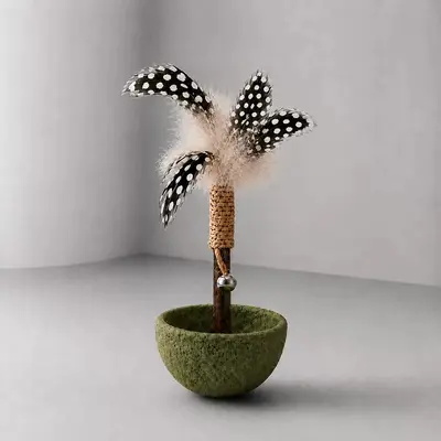 Catnip Feather Weighted Roly-Poly Cat Toy - 8