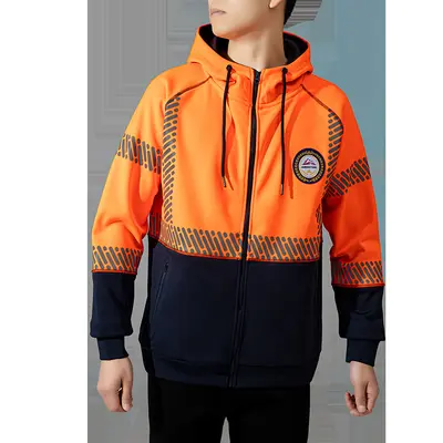 Erkek Yansıtıcı Kapüşonlu Sweatshirt 360G Polar Kumaş Su Geçirmez Outdoor Güvenlik Giyimi - 8
