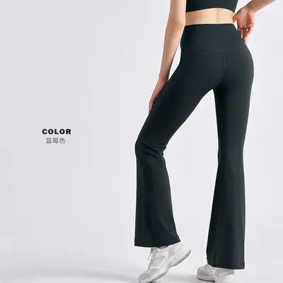 NULS Yoga Micro Flare Pants Women New Yoga Pants Summer Thin Outerwear Black Casual Fitness Slimming Shark Flare Trousers - 8