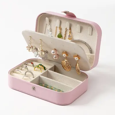 Tägliche Luxus-Schmuckschatulle Ohrring-Halsketten-Ring-Aufbewahrungsbox Großhandel Doppelschicht tragbare Anti-Oxidations-Schmuckaufbewahrungsbox - 6