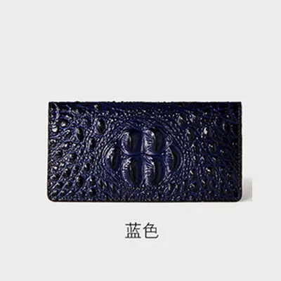 Crocodile Pattern Men's Long Zip Wallet, Large Capacity, Multi-Card Slots - 8