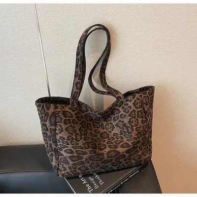 Women's Leopard Print Large Capacity Tote Bag - 7