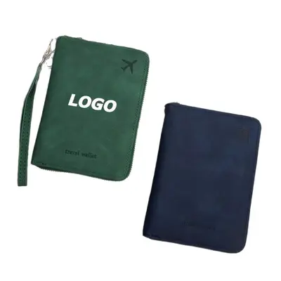 RFID korumalı pasaport cüzdanı, fermuar kapanış, büyük kapasite - 6