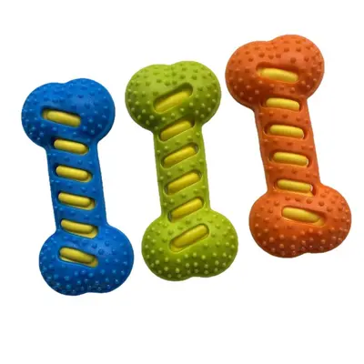 Large Dog Toy Bone with Chew-Resistant TPR and Squeaker - 6