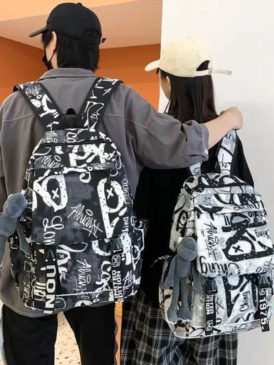 Graffiti Backpack, Large Capacity School and Travel Bag - 3